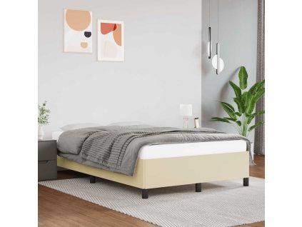 Rám postele bez matrace krémový 120x190 cm umělá kůže 3269647