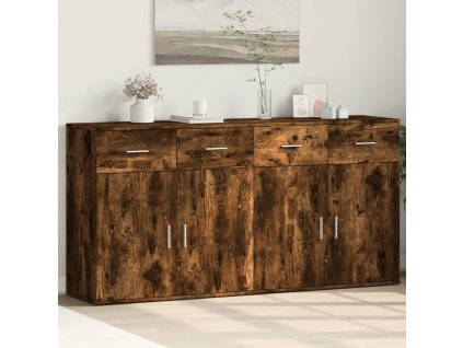 Příborníky 2 ks kouřový dub 79 x 38 x 80 cm kompozitní dřevo 3276620