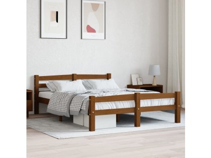 Rám postele medově hnědý masivní borovice 120 x 200 cm 322077