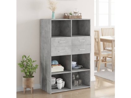 Skříň highboard betonově šedá 80x42,5x124 cm kompozitní dřevo 3281388