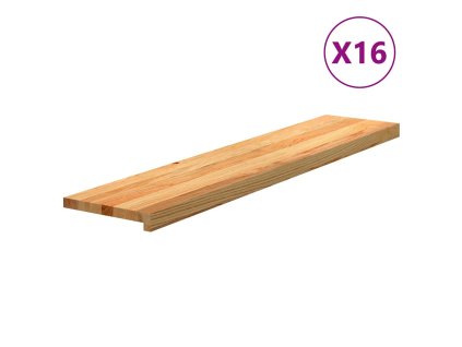 Nášlapy na schody 16 ks světle hnědé 120x25x2 cm masivní dub 3282994