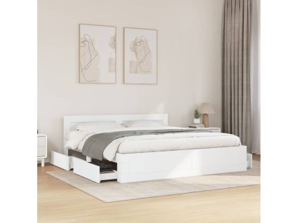 Rám postele s čelem bez matrace bílý 200x200 cm 3295534