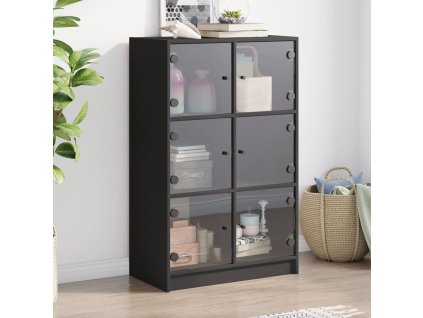 Highboard s dvířky černý 68 x 37 x 109 cm kompozitní dřevo 3295851