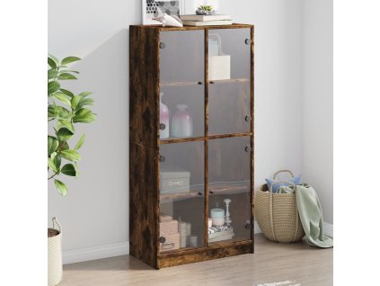 Highboard s dvířky kouřový dub 68x37x142 cm kompozitní dřevo 3295861