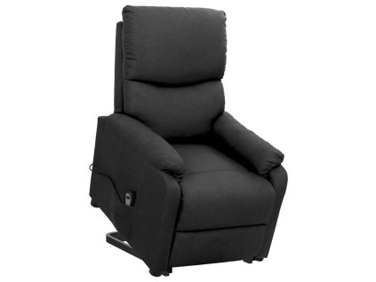 Zvedací křeslo tmavě šedé textil 329740