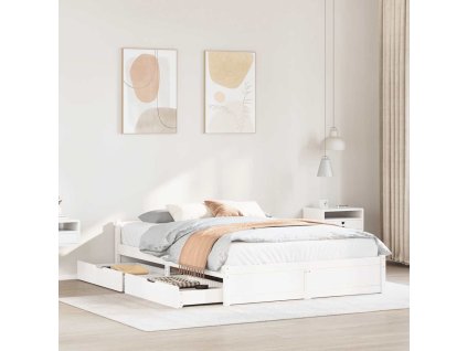 Postel bez matrace bílá 135 x 190 cm masivní borovice 3301679