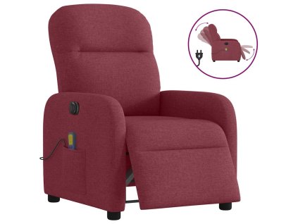 Elektrické masážní polohovací křeslo vínové textil 3302965