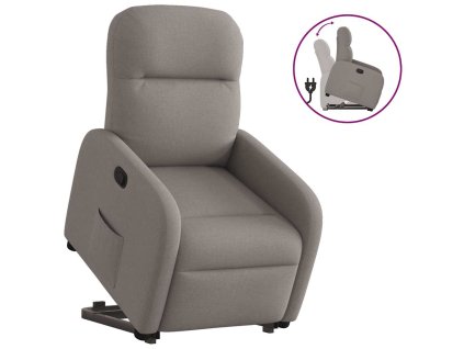 Zvedací polohovací křeslo taupe textil 3302979