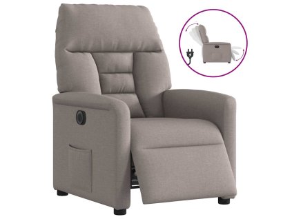 Elektrické polohovací křeslo taupe textil 3303019