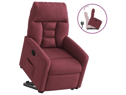 Zvedací polohovací křeslo vínové textil 3303035