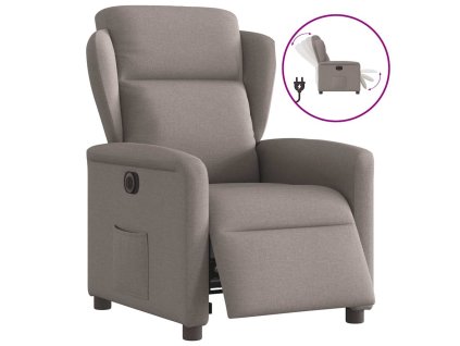 Elektrické polohovací křeslo taupe textil 3303121