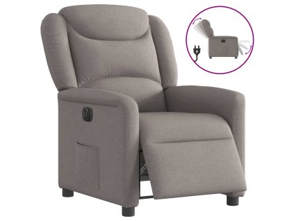 Elektrické polohovací křeslo taupe textil 3303181