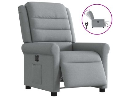 Elektrické polohovací křeslo světle šedé textil 3303294