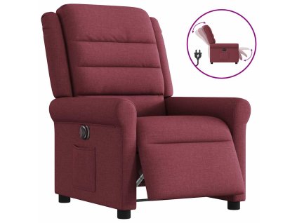 Elektrické polohovací křeslo vínové textil 3303297