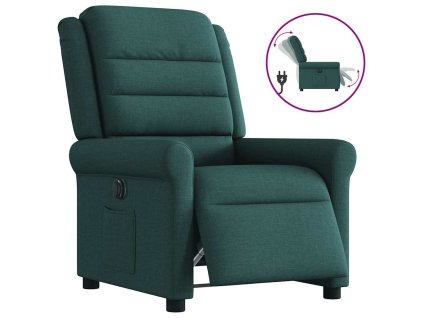 Elektrické polohovací křeslo tmavě zelené textil 3303300