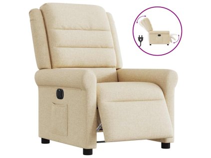 Elektrické polohovací křeslo krémové textil 3303302