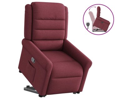 Zvedací polohovací křeslo vínové textil 3303317