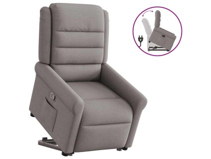Zvedací polohovací křeslo taupe textil 3303321