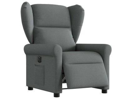 Elektrické polohovací křeslo tmavě šedé textil 3303355
