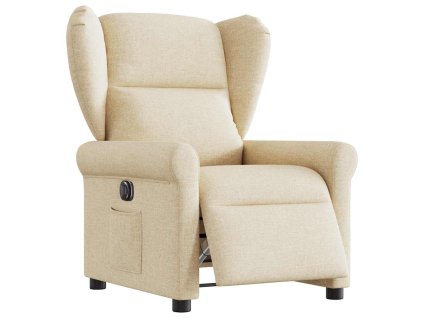 Elektrické polohovací křeslo krémové textil 3303362