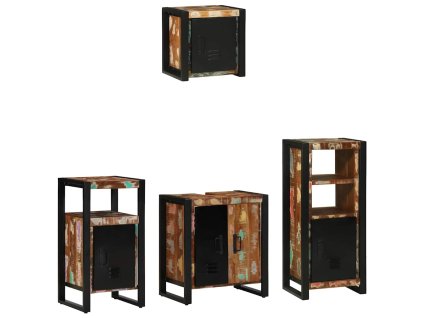 Sada koupelnového nábytku 4 pcs Masivní znovu použité dřevo 3305647