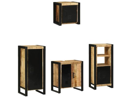 Sada koupelnového nábytku 4 pcs Hnědá Masivní mangové dřevo 3305652