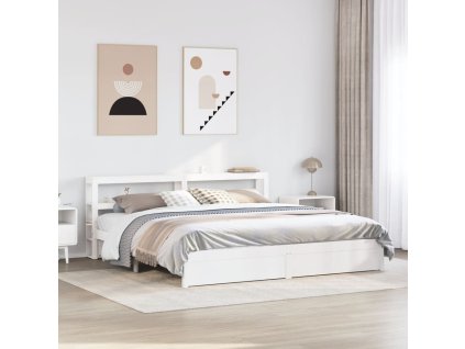 Rám postele s čelem bez matrace bílý 200x200 cm 3306004