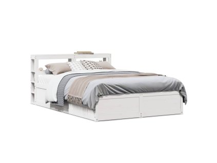 Rám postele s čelem bílý 120 x 190 cm masivní borovice 3306361