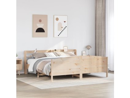 Postel bez matrace 200 x 200 cm masivní borovice 3306954