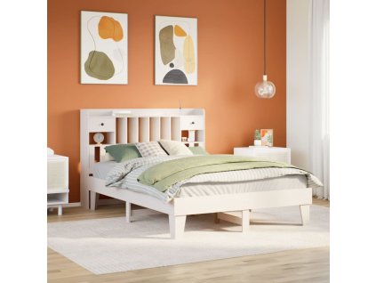 Postel bez matrace bílá 140 x 190 cm masivní borovice 3308856