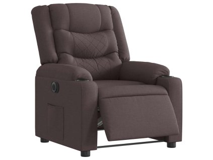 Elektrické polohovací křeslo tmavě hnědé textil 3310249