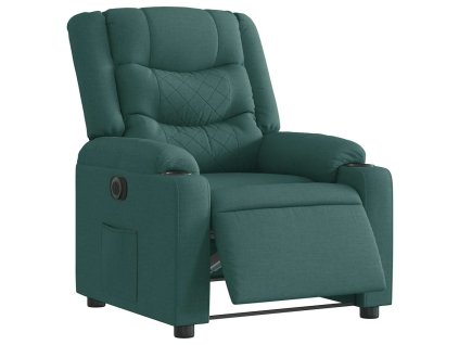 Elektrické polohovací křeslo tmavě zelené textil 3310250