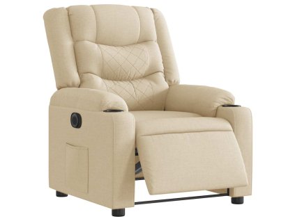 Elektrické polohovací křeslo krémové textil 3310252