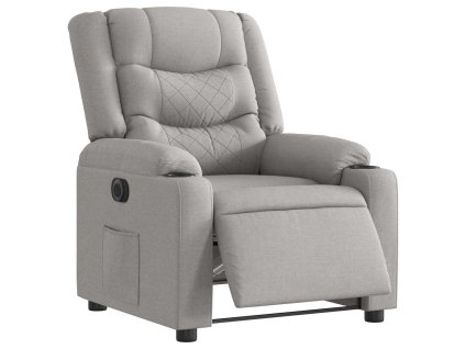 Elektrické polohovací křeslo obláčkově šedé textil 3310253