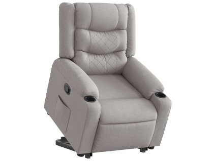 Zvedací polohovací křeslo obláčkově šedé textil 3310267