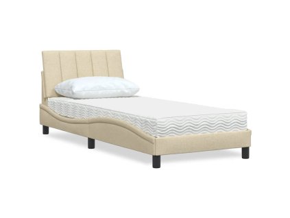 Postel s matrací Hanko krémová 80 x 200 cm textil 3310494