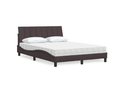 Postel s matrací Hanko tmavě hnědá 140 x 190 cm textil 3310527