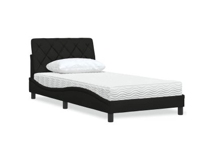 Postel s matrací černá 100 x 200 cm textil 3310722