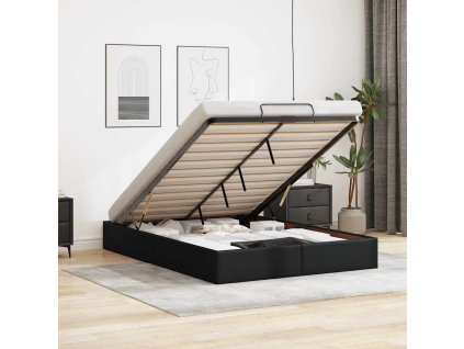 Osmanský rám postele bez matrace černá 140x190 cm umělá kůže 3310799