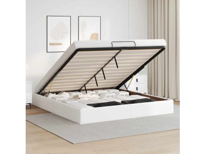 Osmanský rám postele bez matrace bílý 180x200 cm umělá kůže 3310815