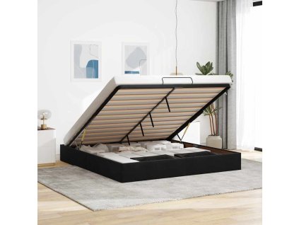 Osmanský rám postele bez matrací černá 200x200 cm samet 3310987