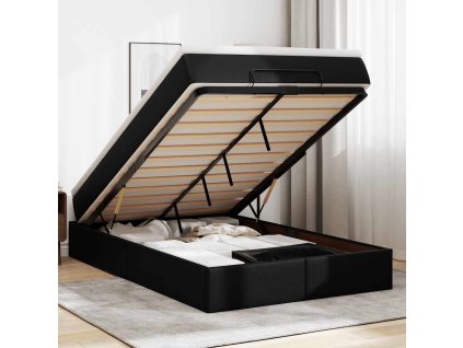 Osmanský rám postele s matrací černá 120x190 cm umělá kůže 3311026