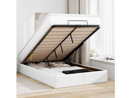 Osmanský rám postele s matrací bílý 120x200cm umělá kůže 3311032