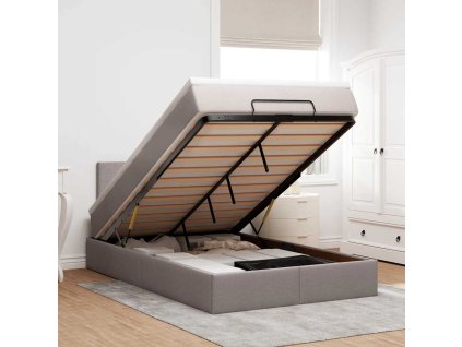 Osmanský rám postele s matrací taupe 120x190cm textil 3311363