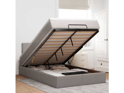 Osmanský rám postele s matrací taupe 120x190cm textil 3311446