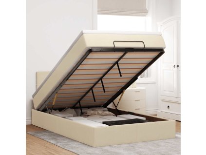 Osmanský rám postele s matrací krémově 120x200cm textil 3311454