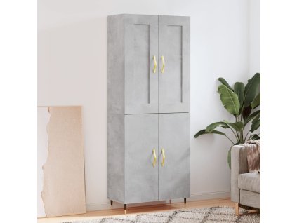 Skříň highboard betonově šedá 69,5x34x180 cm kompozitní dřevo 3199541