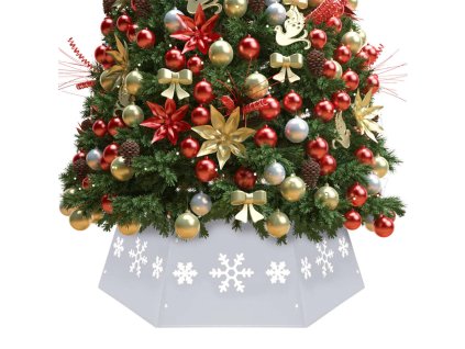 Podložka pod vánoční stromek stříbrná a bílá Ø 68 x 25 cm 331305