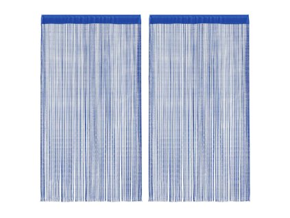 Provázkové záclony, 2 ks, 100x250 cm, modrá 132406