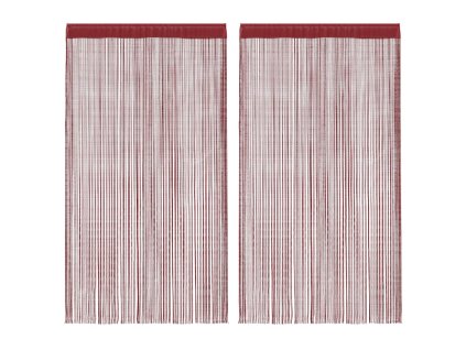 Provázkové záclony, 2 ks, 100x250 cm, vínová 132408